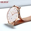 OLEVS 5869 elegant rose gold womens quartz watch clear crystals big dial date display Simple Casual wrist watch