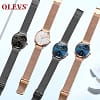 OLEVS 5869 elegant rose gold womens quartz watch clear crystals big dial date display Simple Casual wrist watch - Image 5