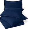 Navy Bedding Duvet Cover 3pcs Set Soft Double Brushed Microfiber Comforter Cover with Button Closure and 2 Pillow Shams