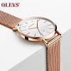 OLEVS 5869 elegant rose gold womens quartz watch clear crystals big dial date display Simple Casual wrist watch - Image 2