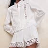2023summer Women Sweet Suits 2 Piece Sets White Lace Shirts Tops And Shorts Female Fashion Street Two Pieces Clothing - Image 6