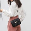 New style small fragrance women's bag all-match rhombus chain embroidery thread one shoulder messenger small square bag mini bag - Image 4