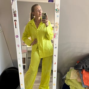 OOTN Straight Pants Suit Female Loose Tops Two Pieces Outfits Casual Long Sleeve Shirt 2023 Elegant Satin Women's Matching Sets