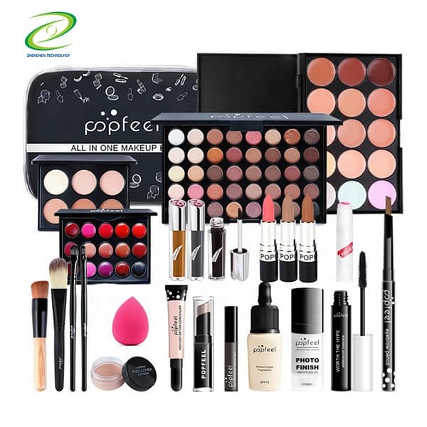 24PCS/Set Make Up Sets Cosmetics Kit Eyeshadow Lipstick Eyebrow Pencil Lip Gloss Makeup Brush Powder Puff with Makeup Bag Kit