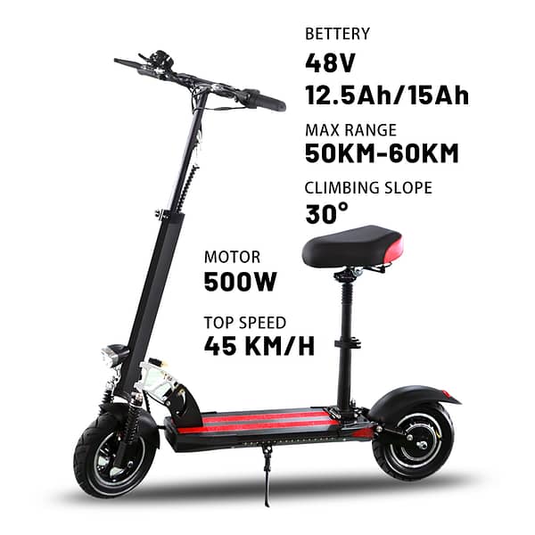 Best Selling Fast Removable Seat 3 Speed Mode Electric Scooter with 10 Inch Air Tire Manufacture Factory E-scooter Adults Golf