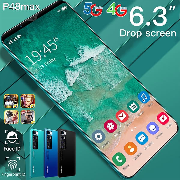 Economic P48 Max  6.3 Inch Android Phone with Touch Screen 1G RAM 8G ROM Smart Phone vs HuaWei Note XiaoMi Realme Vivo - Image 2