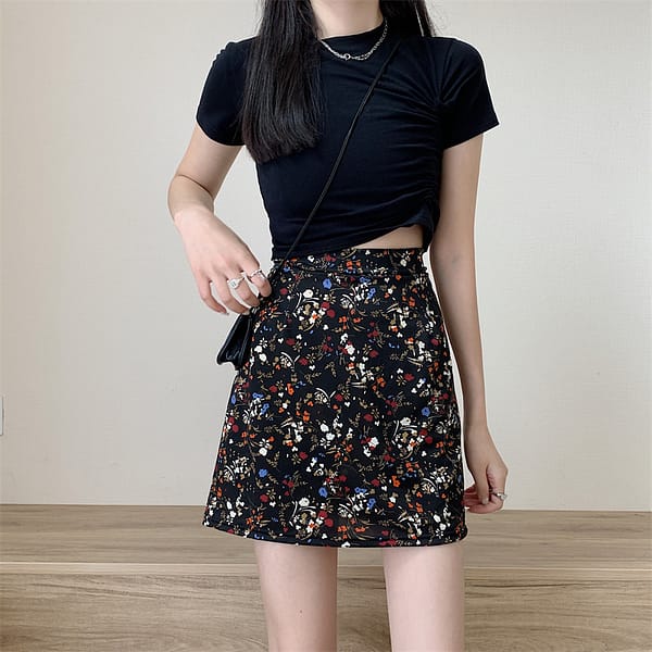 L84 Wholesale summer floral womens skirts with shorts sexy tennis girls' dresses plus size womens skirts - Image 2