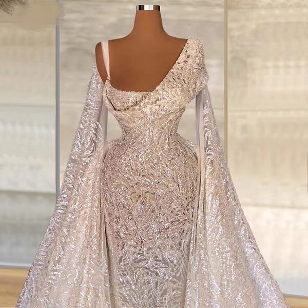 Elegant Off Shoulder Lace Vestidos De Novia Beaded Casual Dresses Formal Bling Dress Abiti Da Sposa Wedding Dresses - Image 2