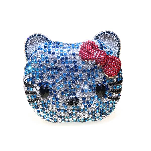 hot sell elegant bling women evening rhinestone clutch bag cat shape luxury party bag ladies diamond purse handbag bags - Image 3