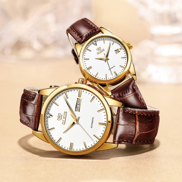 Custom Couple Watches leather Lovers Automatic waterproof luxury brand movement mechanical Women and Men Couple Wristwatches