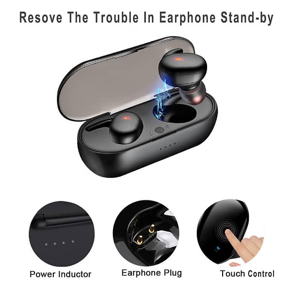 Y30 Touch 5.0 Wireless Earphones 3D Stereo Headphones Running Sport Gaming Headset TWS S4 Mini Earbuds