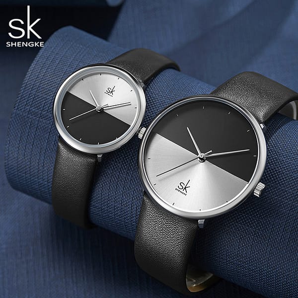 SK Pair Watches For Lover Valentine Gift Leather Couple Wristwatch Luxury For Wife Mens Watch Sets Pairs Watches Couple - Image 2