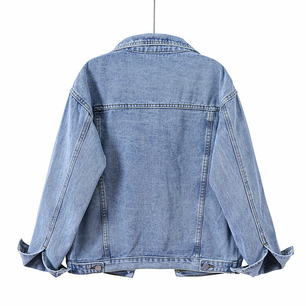 S-5XL Women's Denim Jean Jacket Women Casual Outwear Fall Jacket Denim Button Up  Oversize Denim Jacket Coat For Ladies