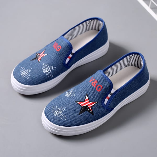 Women's Canvas Flat Shoes Girls Fashion Casual Shoes Ladies Slip On Round Toe Dress Shoes Walking Dancing Footwears for Woman