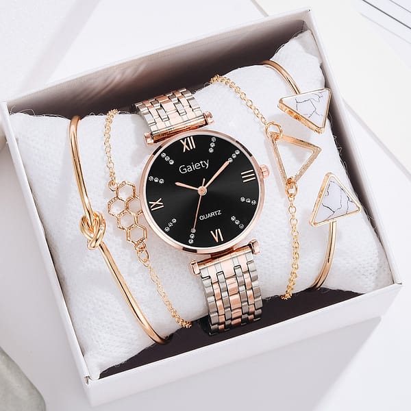 2022 Wholesale Custom LOGO fashion Classic jewelry Ladies Quartz bracelets and Watches set for women - Image 2