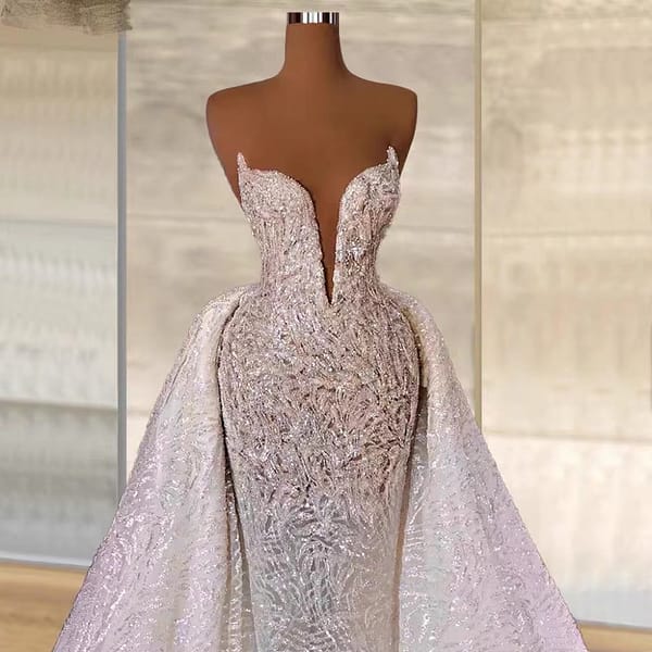 Elegant Off Shoulder Lace Vestidos De Novia Beaded Casual Dresses Formal Bling Dress Abiti Da Sposa Wedding Dresses - Image 3