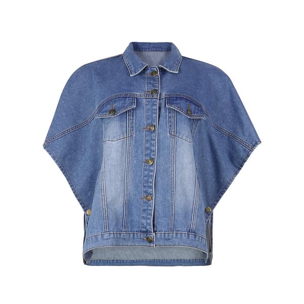 JL252 2022 New Spring Fashion Sleeveless Denim Jacket Women Casual Coat Irregular Loose Jeans Jacket For Ladies