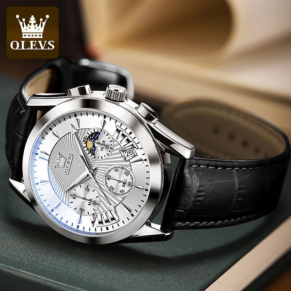 OLEVS 2876  Factory Wristwatches Sales Luxury Brand Men  Waterproof Pu Leather Fashion Diamond Quartz Men watches