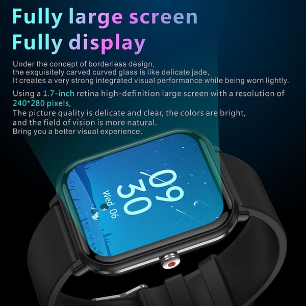 2021 LIGE New Square Shape Women Smartwatch Touch Screen Sport Watches Ladies IP68 Waterproof Smart Watch - Image 2