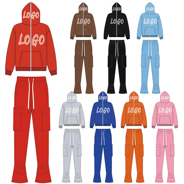 Mens Custom Clothing 2 Piece Jogger Set Men Two Piece Sets Fleece Full Zip Up Hoodie Custom Rhinestone Tracksuit And Sweatpants