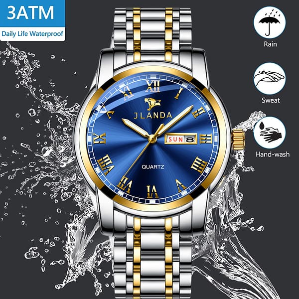 stainless steel luxury waterproof quartz oem brand hands wristwatches custom logo wrist watch men - Image 3