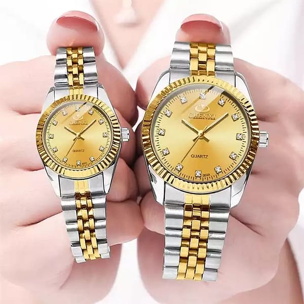 CHENXI 004A Luxury Couple Watch Fashion Stainless Steel Lovers Watch Quartz Wrist Watches For Women & Men Analog Wristwatch - Image 2