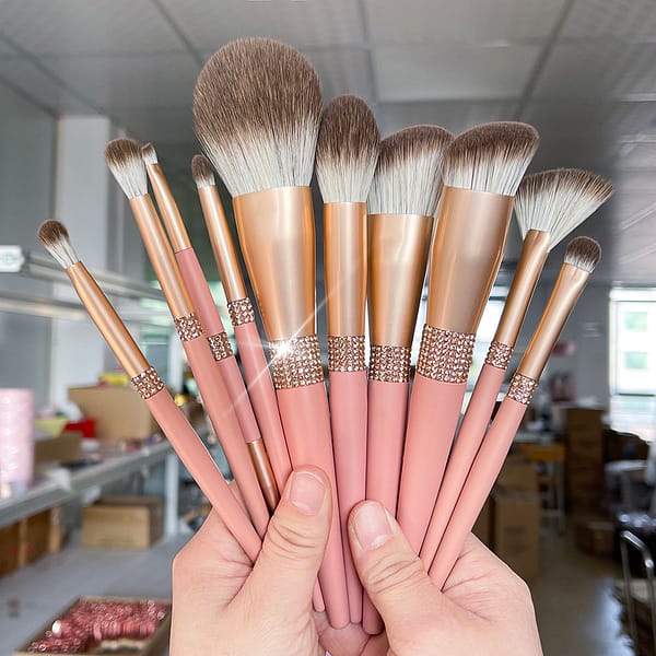 10pcs premium makeup tools vegan glitter diamond makeup brush sets - Image 2