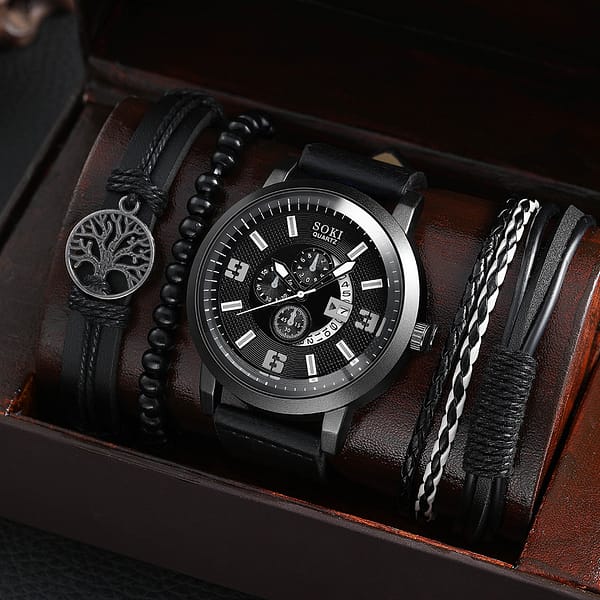 Wholesale Alloy fashion Bracelet Jewelry set Quartz watches Classic boy Men's set quartz watch set for men