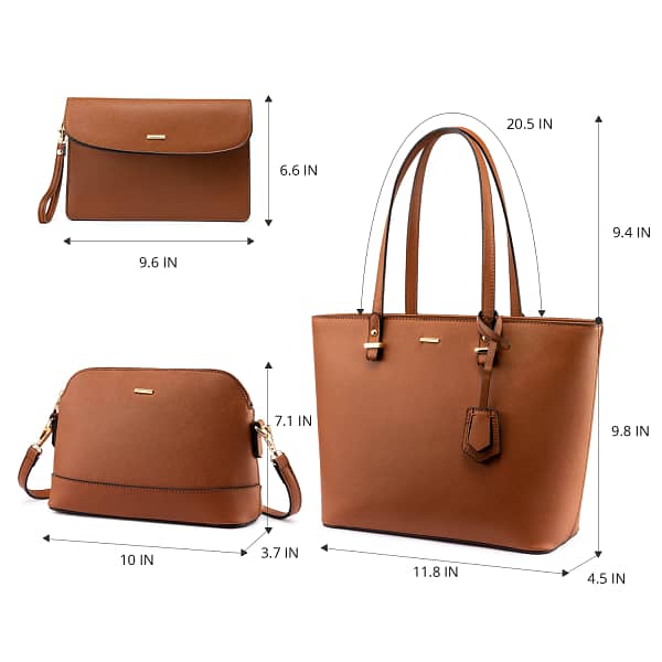 Free sample LOVEVOOK hot sale factory women leather tote bag high quality summer 3 pieces ladies purses and handbags women bags - Image 2