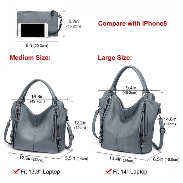 REALER Vintage Women PU Leather Shoulder Bags Fashion Hobo Hand Bags Ladies Large Purse and Handbags Set Tote Bag for Women