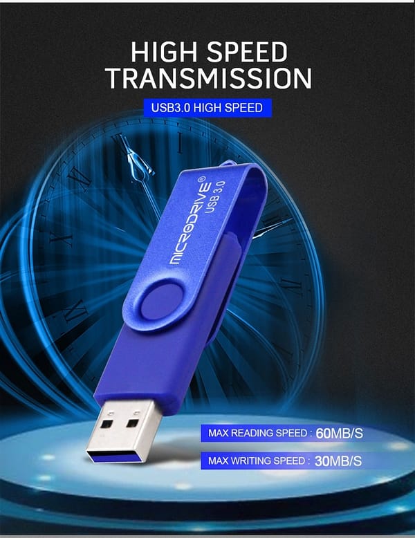 Special Offer U Disk  MicroDrive 16GB USB Flash Drives USB 3.0 Android Phone & Computer Dual-use Rotary Metal U Disk - Image 2