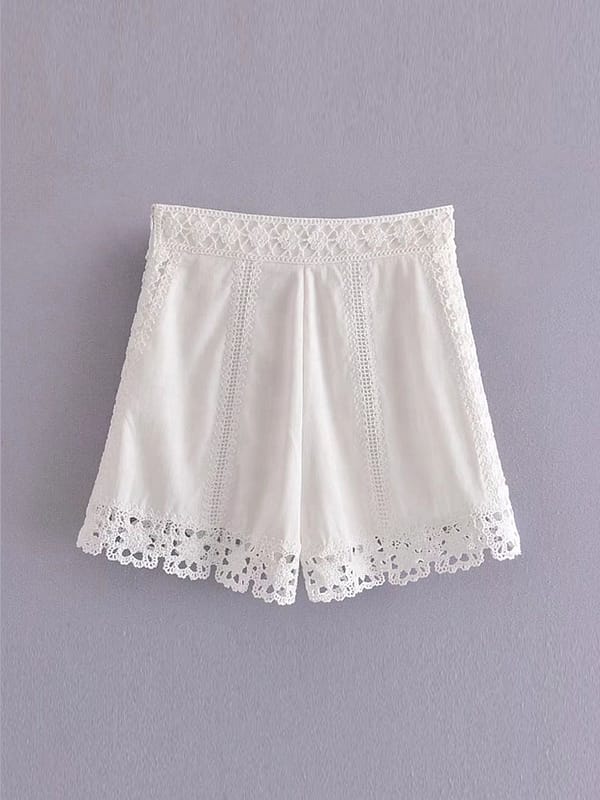 2023summer Women Sweet Suits 2 Piece Sets White Lace Shirts Tops And Shorts Female Fashion Street Two Pieces Clothing - Image 3